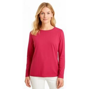 LL Bean long sleeve L-Reg W shirt Deep raspberry Pink